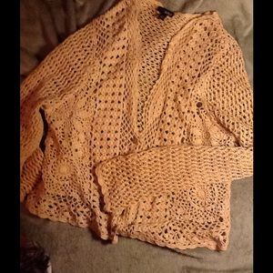 Beige Open Knit Cardigan